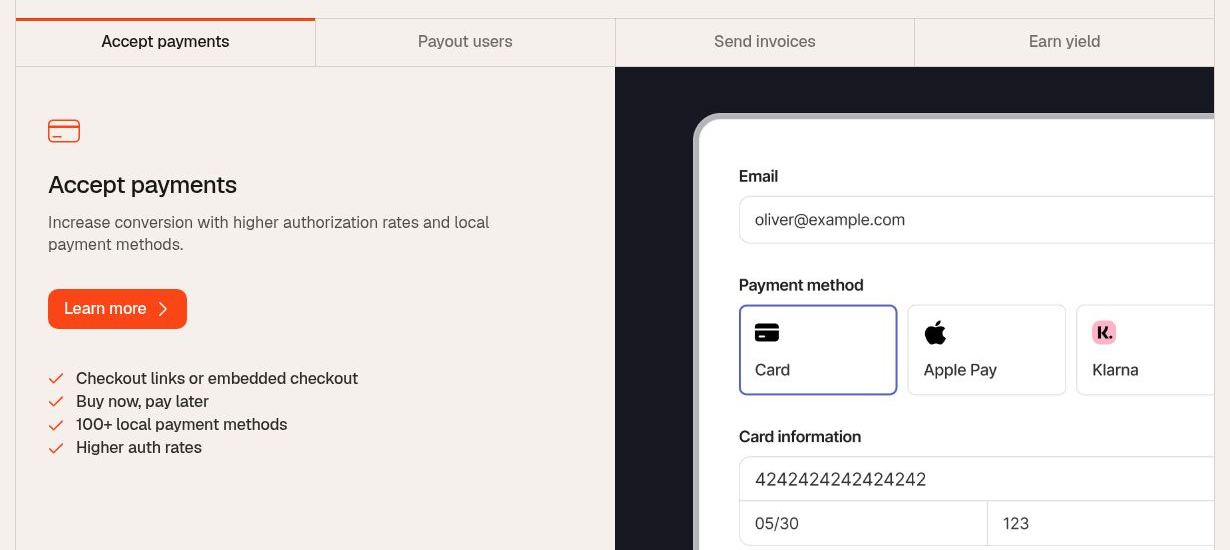 Whop checkout interface showing payment methods including Card, Apple Pay, and Klarna with buy now pay later option and feature checklist