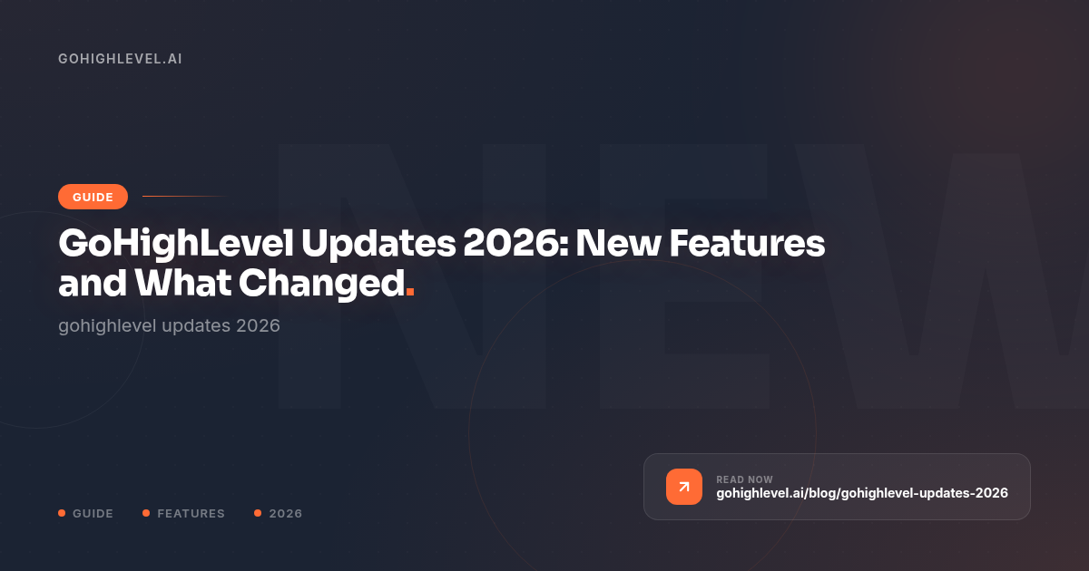 GoHighLevel Updates 2026: New Features and What Changed - GoHighLevel guide by GoHighLevel.ai