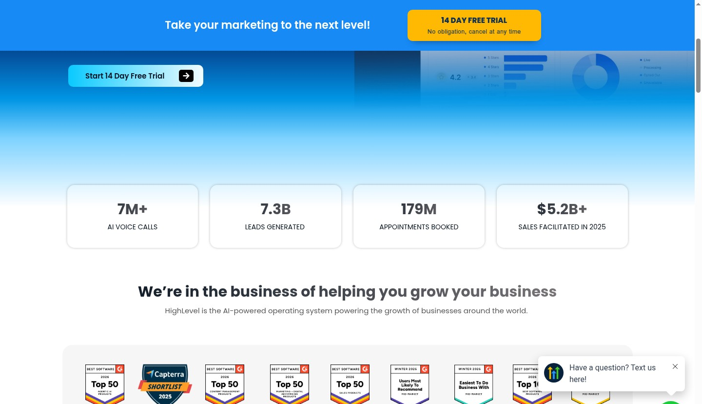 GoHighLevel all-in-one feature checklist - CRM, Voice AI, forms, webinar funnels, websites, landing pages, chat widget, conversation AI, call tracking, inbound SMS, social planner, missed-call text-back, AI biz card scanner, QR codes, prospecting tool, and Google/Facebook/Instagram ad manager