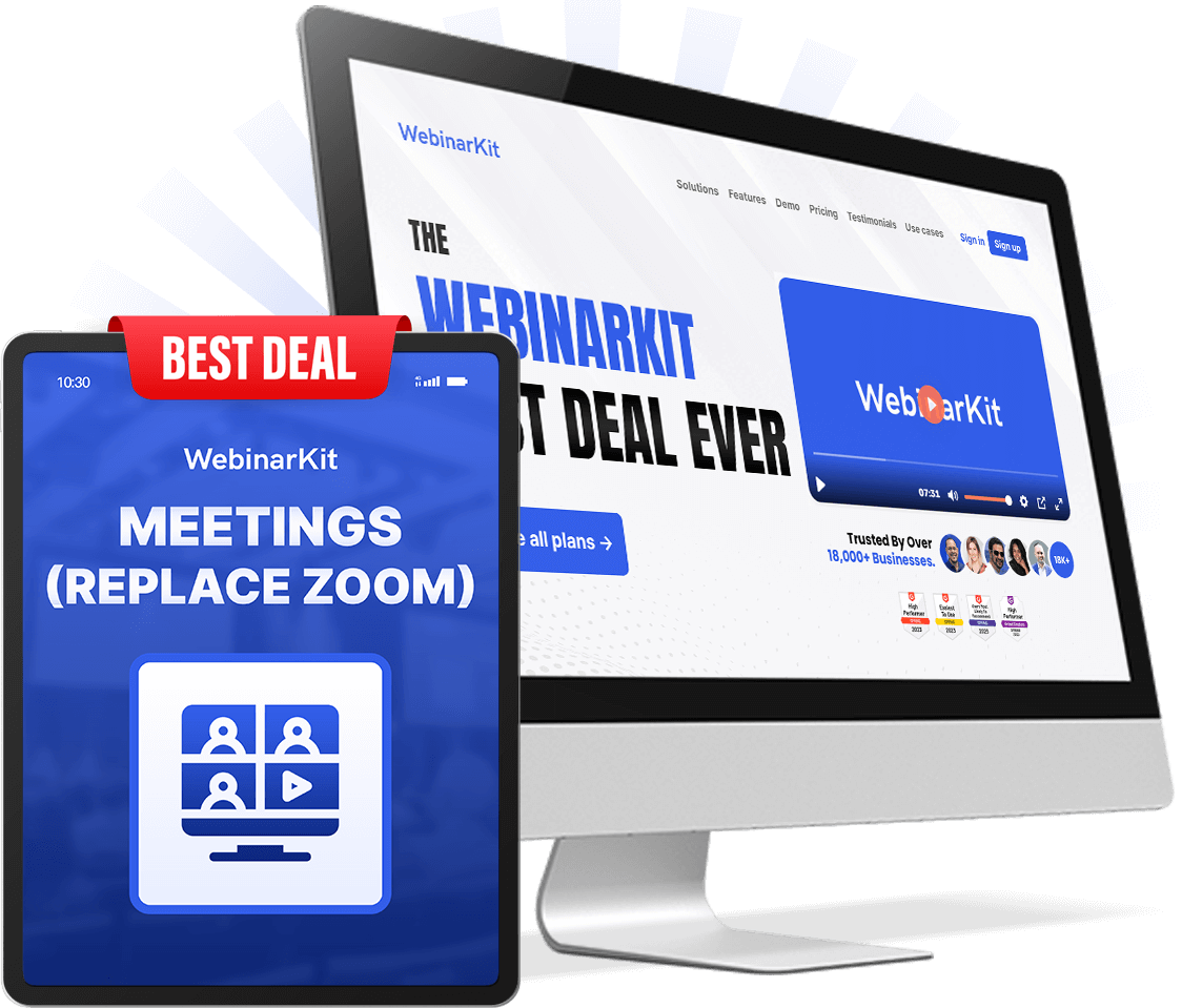 WebinarKit Meetings video conferencing feature replacing Zoom for sales calls and team meetings